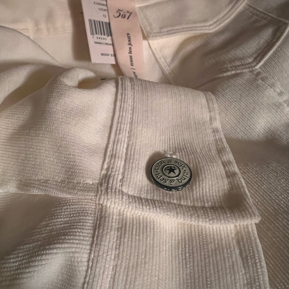 Cinq a Sept Scrunched Canyon Corduroy Jacket Sz 12 - Picture 13 of 14